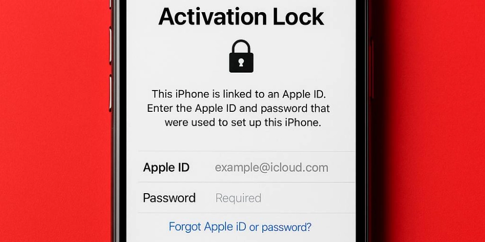 صفحه Activation Lock آیفون و درخواست Apple Account برای فعال‌سازی دستگاه