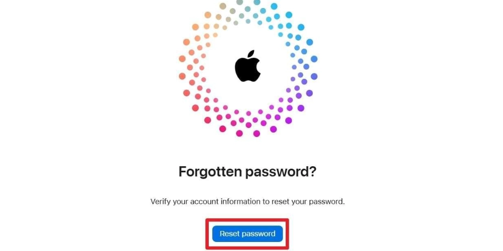 صفحه ریست رمز اپل آیدی در سایت iforgot.apple.com